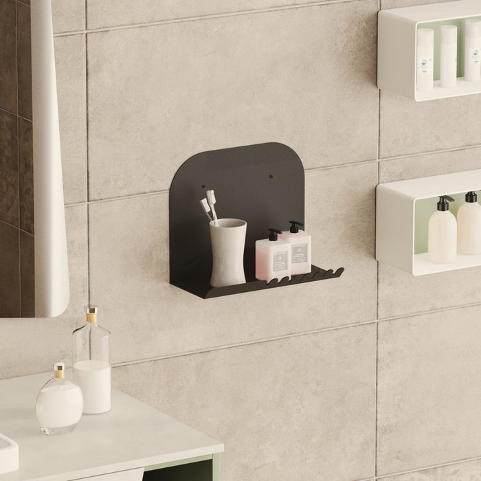 Hanah Home Estantería de Pared Metálica Negra